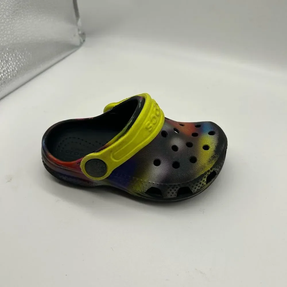 Crocs Kids Multicolor Slip-on Clogs with Yellow Strap